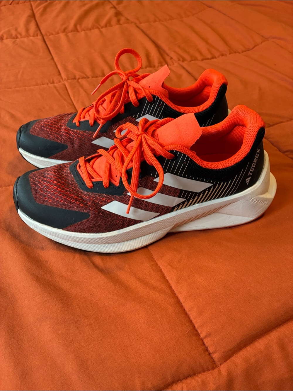 Adidas Black & Orange Athletic Running Shoes